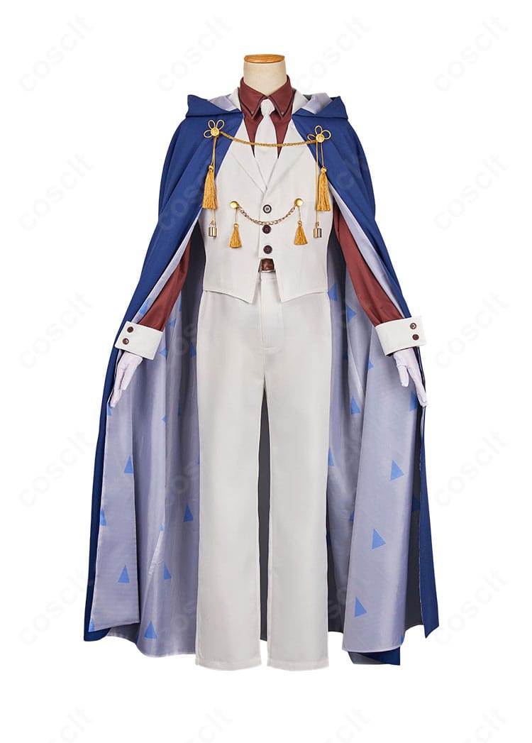 地縛少年花子くん 蒼井茜 時計守仕様コスプレの正面全身。胸元の刺繍と落ち着いた色合いが際立つ仕上がり。