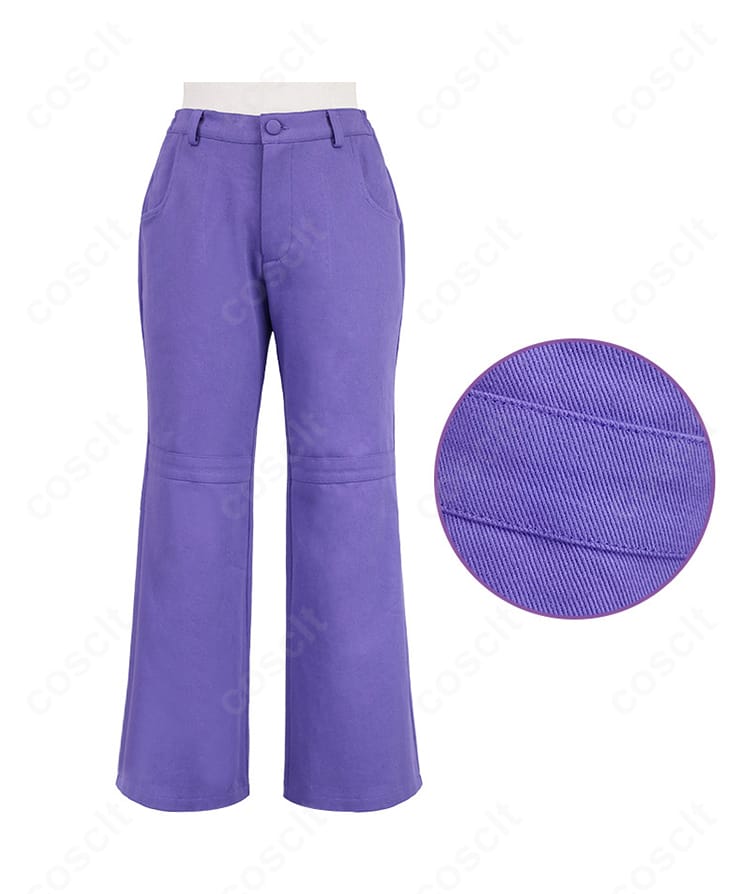 シルバー衣装 ズボンの装飾ディテール。シンプルで動きやすい設計