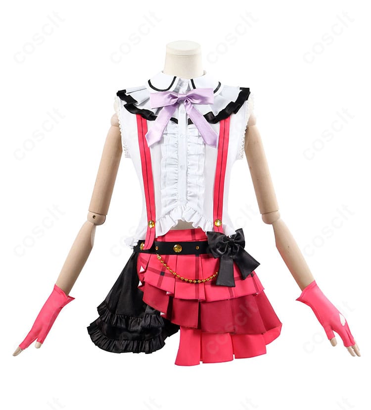 ラブライブ!スクフェス 東條希コスプレ衣装の正面写真。明るい配色と胸元リボンのディテールを確認可能。