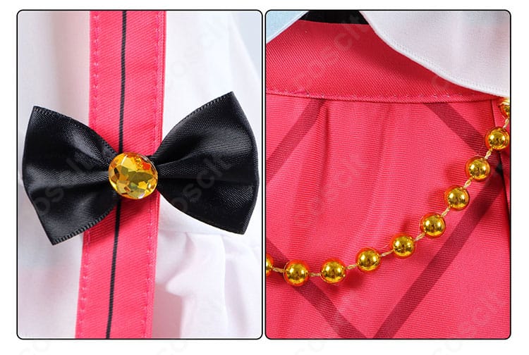園田海未コスプレ衣装の腰飾り・アクセ一式。チェーンとリボンの構成と固定方法を確認