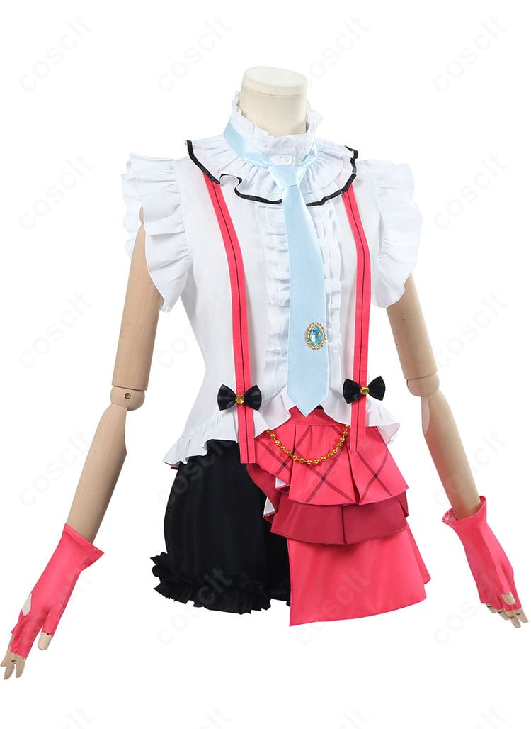 絢瀬絵里「幸せの実感束」衣装の側面。ウエストラインとスカートの広がり、装飾の位置関係が分かる画像。