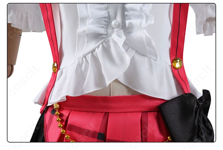 腰部装飾のクローズアップ。腰リボンとサイドパネルの切替で美しいウエストラインを強調。