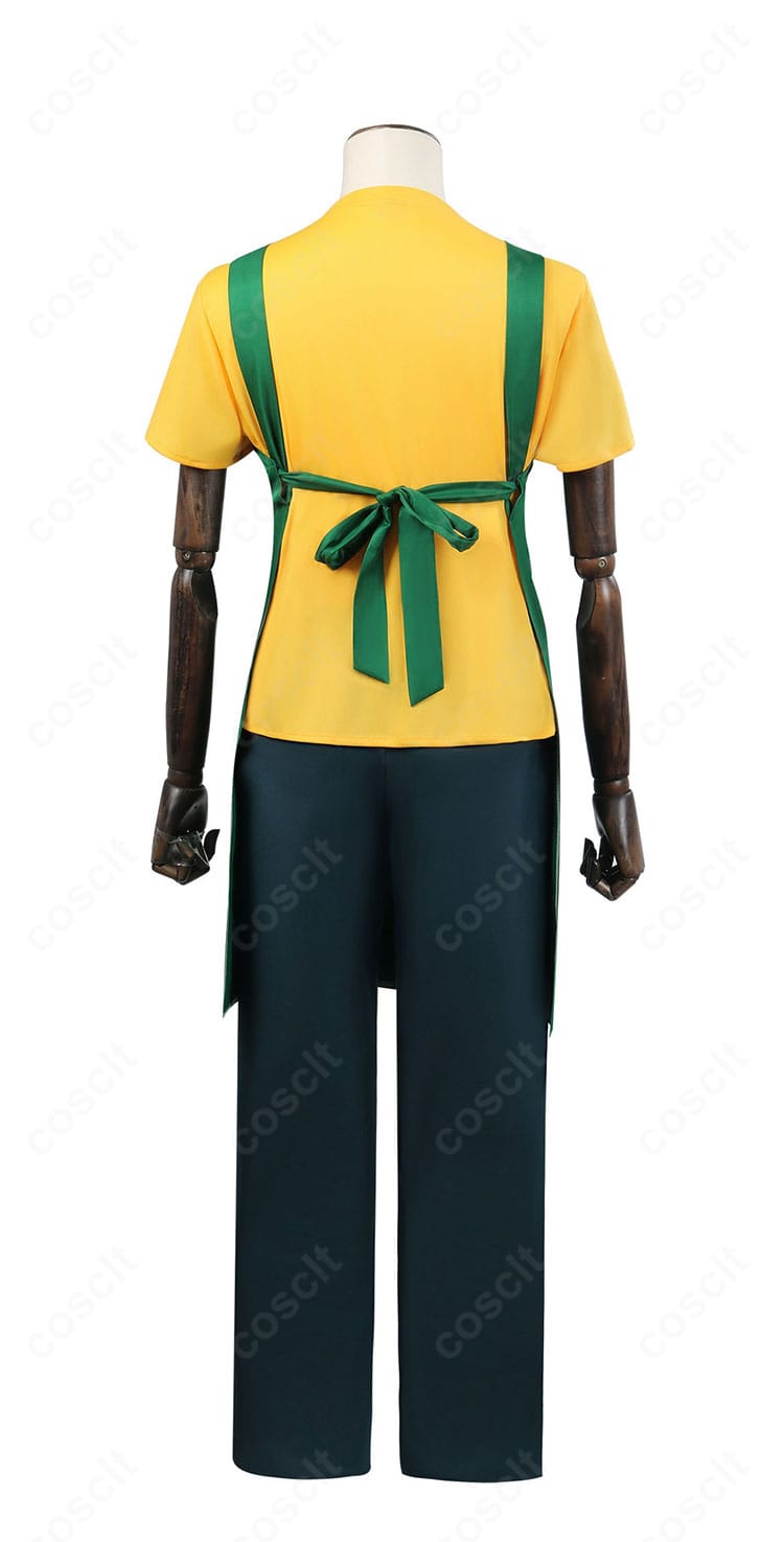 坂本太郎 コスプレ衣装の背面図。エプロンの結び位置と背中のラインを忠実に再現した様子