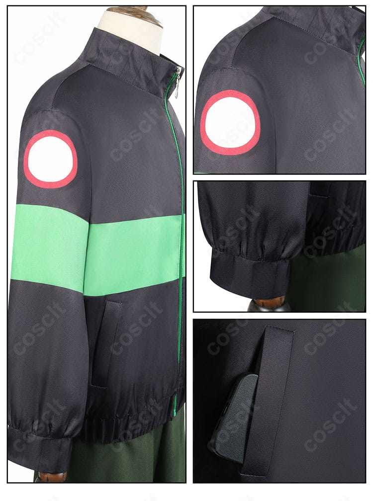 肩袖とポケット周りの装飾ディテール。実用性と再現性を両立した眞霜平助コスプレ衣装。