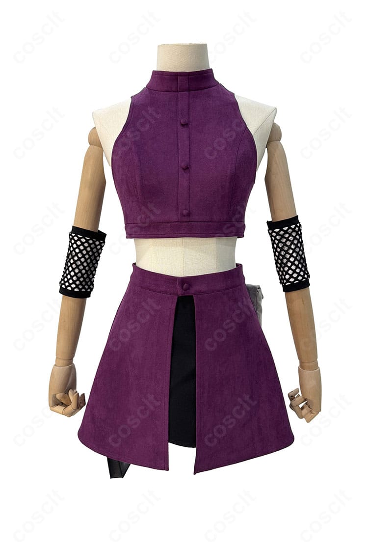 NARUTO -ナルト- 山中いの コスプレ衣装の正面アップ。刺繍や配色、生地感まで確認できる高品質ディテールショット。