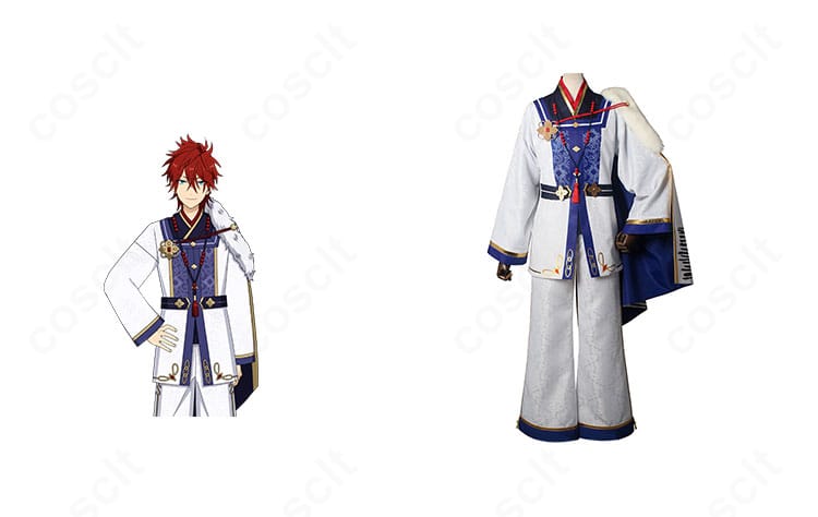 あんさんぶるスターズ!! 白虎舞衣装の正面全体。天城燐音・明星スバル・大神晃牙・朱桜司のコスプレ用セットを再現。