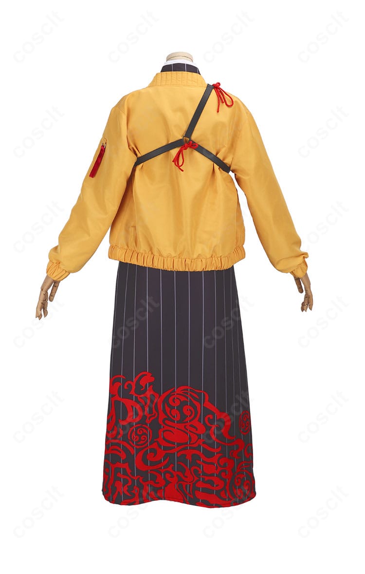 大妖怪×ローソン ありさか コスプレ衣装の背面。ヨークラインと背中のシルエット、落ち着いた色味が伝わる写真。