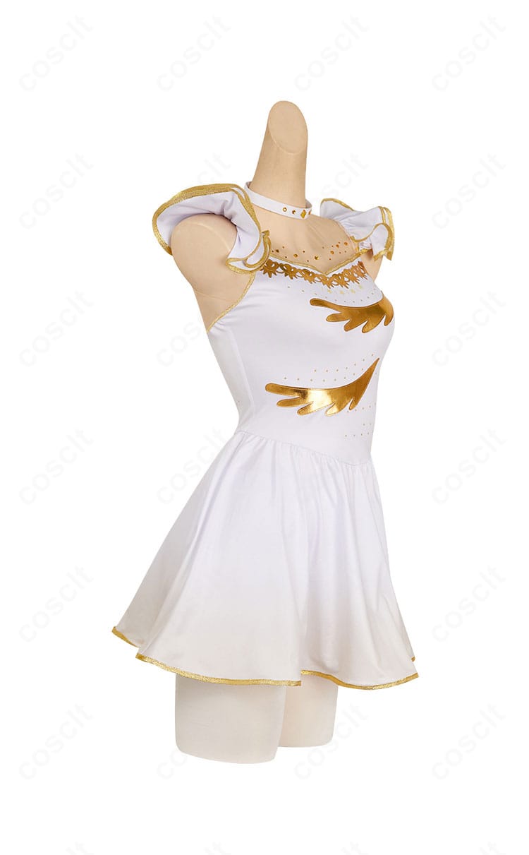 メダリスト 結束いのり コスプレ衣装の右側面。フィギュアドレス風のラインを確認