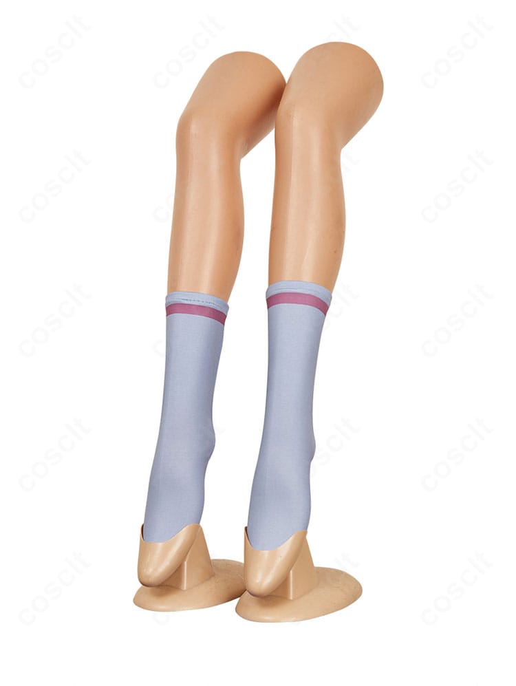 靴下左側のディテール。生地感と編み目の整いが確認できる画像。