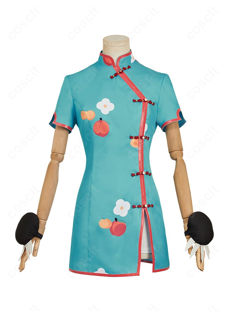 地縛少年花子くん 八尋寧々 チャイナドレス衣装の正面。斜め襟とパイピング、装飾ボタンを備えた高再現デザイン。