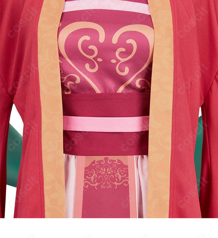 玉葉妃コスプレの腰封（コルセットベルト）クローズアップ。金具と刺繍の精密なディテール。