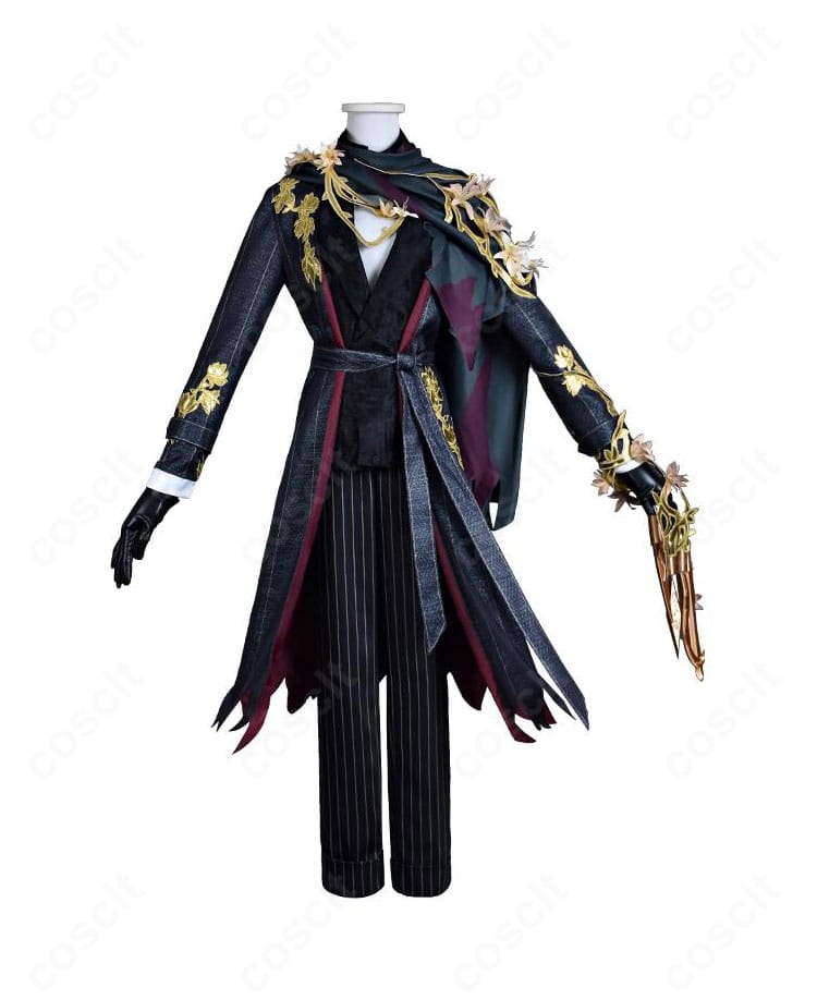 リッパー(ジャック)夜来香コスプレ衣装の正面全身。ロングコートと仮面・マフラーのバランスが分かる画像