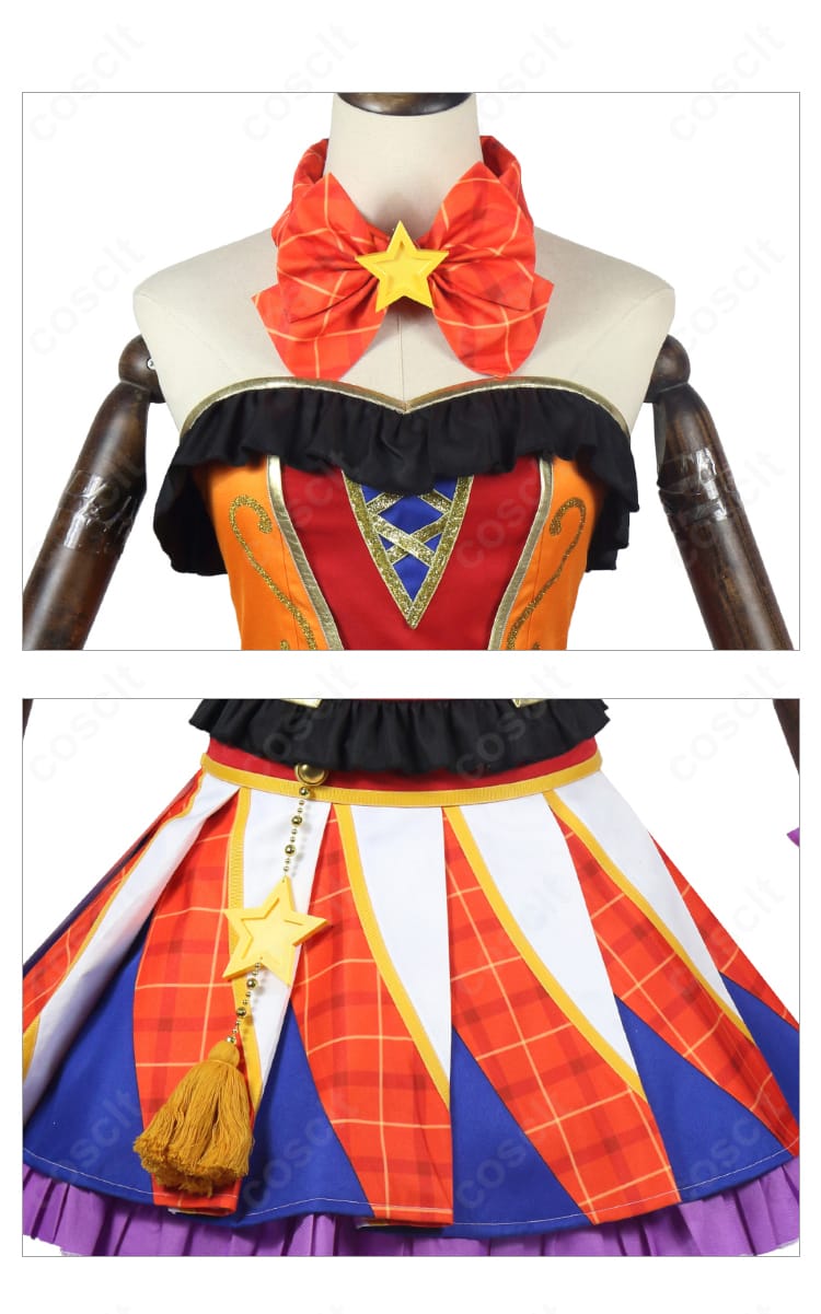 手首飾り・髪飾り・縁取りなどの装飾ディテールをクローズアップ。高発色と丁寧な縫製を示す。