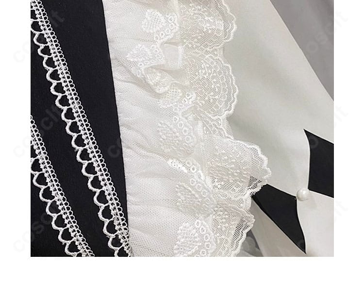 襟元の装飾アップ｜プロジェクトセカイ衣装の襟デザインとトリムの美しい仕上げ。