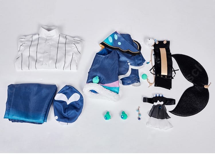 コート・シャツ・ズボン・コルセットベルト・帽子・スカーフ・耳飾り・背飾り・靴飾りのセット内容一覧画像