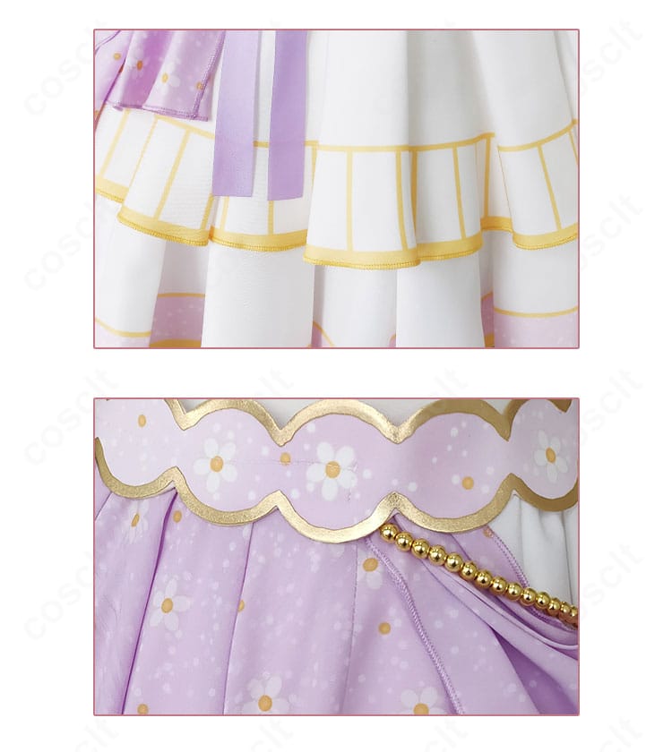 腰飾りとスカート：東條希「花の女神」衣装の腰飾りのレイヤー感とスカート装飾のバランスを示す画像