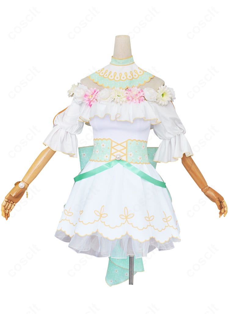 小泉花陽「心に春咲き」コスプレ衣装 正面全身カット（ワンピースとつけ襟のバランス）