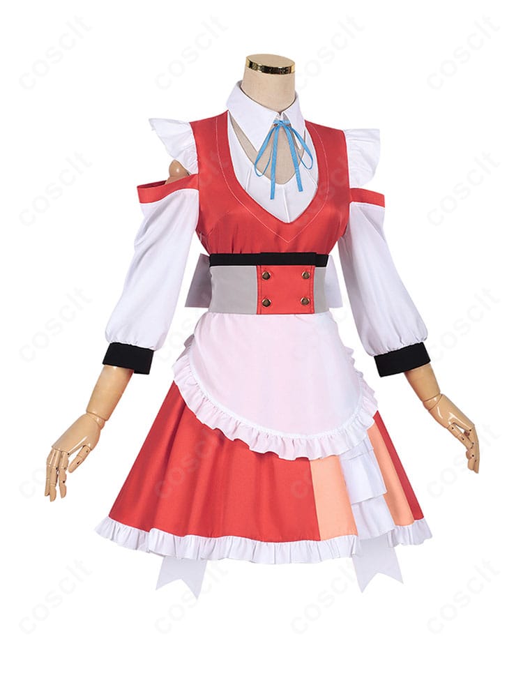 マリア コスプレ衣装の右側面。スカートの落ち感とコルセットベルトのラインがわかるバランス重視の設計。