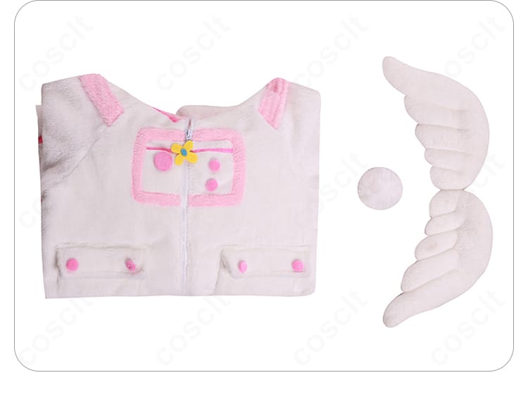 ジャンプスーツ・翼・尻尾の3点セット内容を並べたレイアウト写真