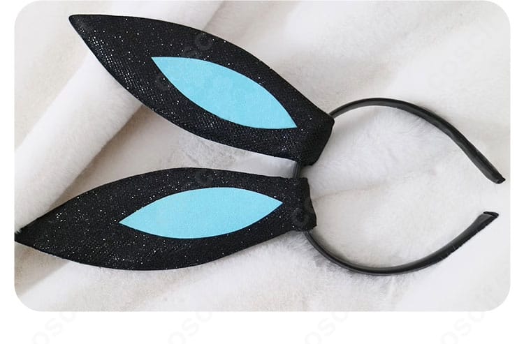 初音ミク 和バニー コスプレ衣装の耳付きカチューシャ。バニー耳の形状と質感