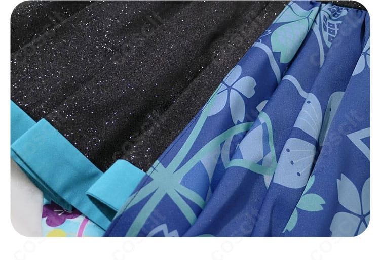 初音ミク 和バニー コスプレ衣装のスカート装飾。裾のデザインと柄が映える写真