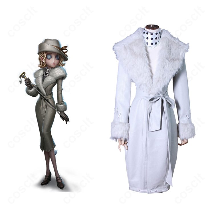 第五人格 エブリン・モレー レディ・ファウロのコスプレ衣装一式とキャラクターイメージ。高再現の上品シルエットが分かる正面カット。