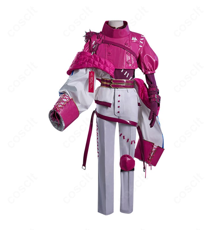 納棺師(イソップ・カール)コスプレ衣装の正面全体。襟飾り・ベルト・マスクのバランスが確認できる写真。