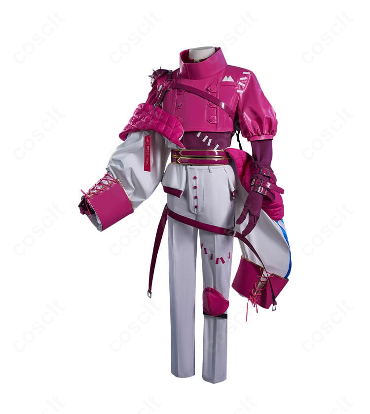 第五人格 納棺師コスプレ衣装の左側全体図。外套の落ち感と側面のラインが強調されたカット。