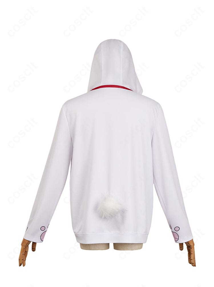 ターボババア 招き猫パーカーの背面。背中のモチーフと切り替え位置が鮮明にわかるデザイン。