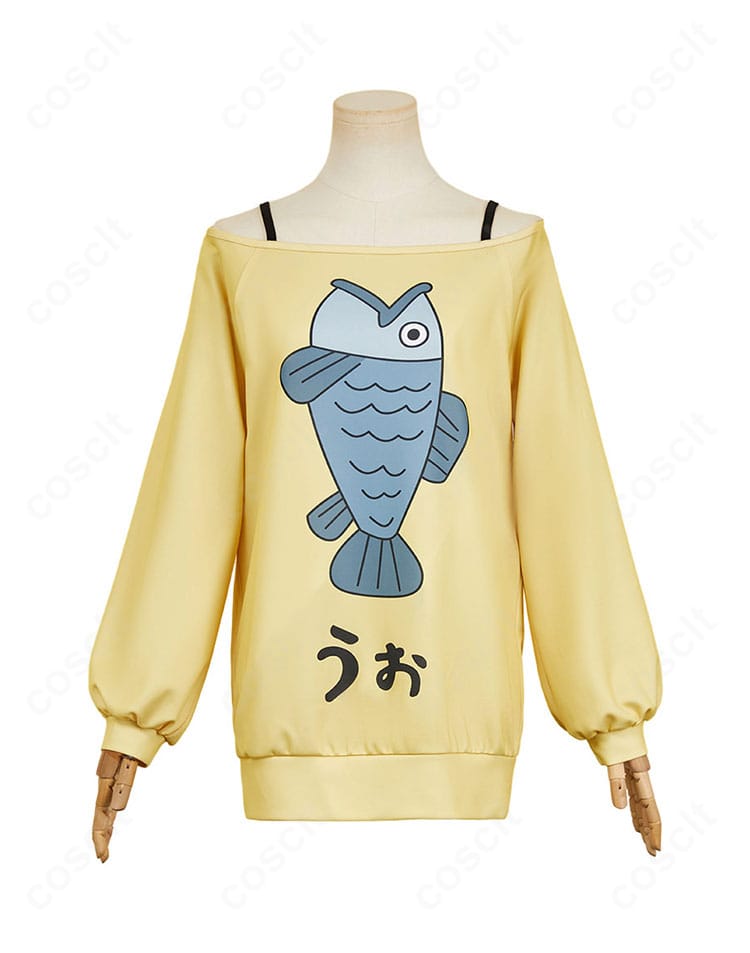 ダンダダン 綾瀬桃コスプレ衣装の正面全体。薄手で通気性の良い生地と上品な色味が伝わる撮影。