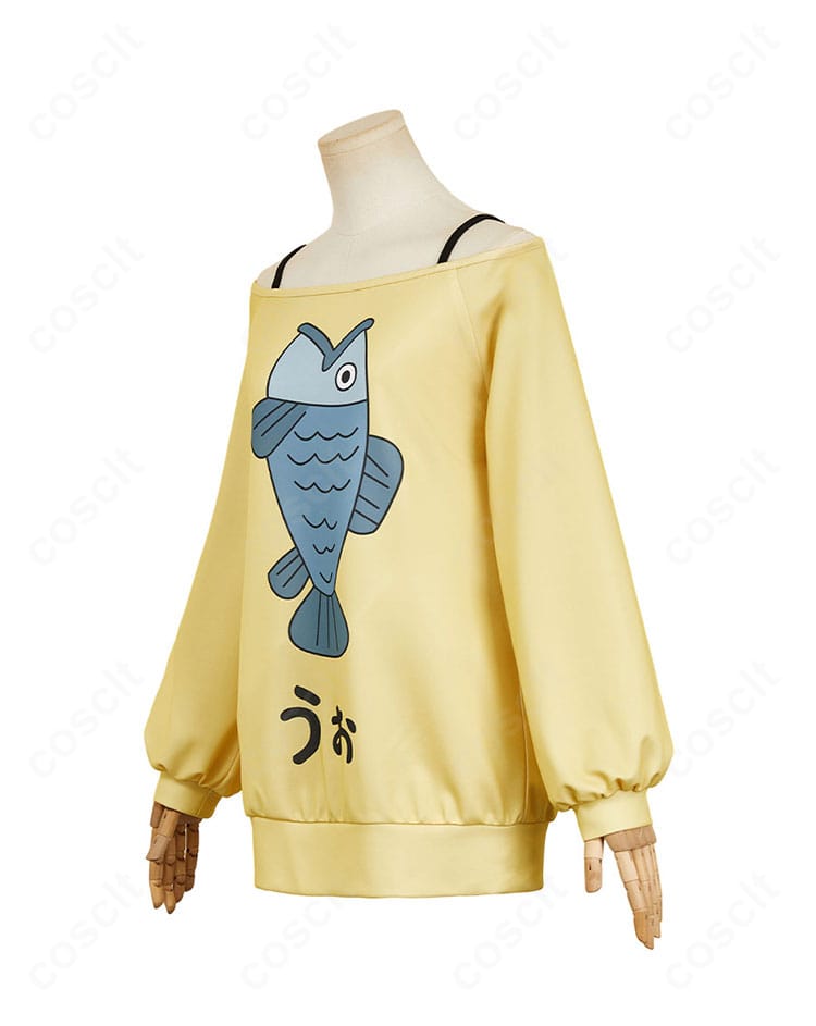 綾瀬桃コスプレ衣装の左側面。肩から裾にかけてのラインと袖口の仕立てを確認できる画像。