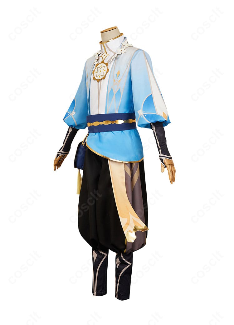 原神 空(Aether)花の騎士 左側面画像。袖口の意匠とサイドのレイヤー構成が見えるディテールカット