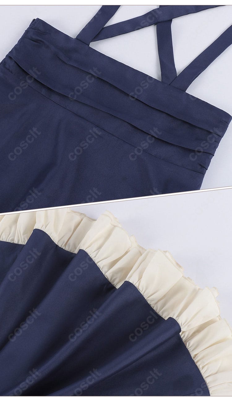 スカート装飾の細部：上品な質感と端処理、プリーツの表情を捉えたクローズアップ画像