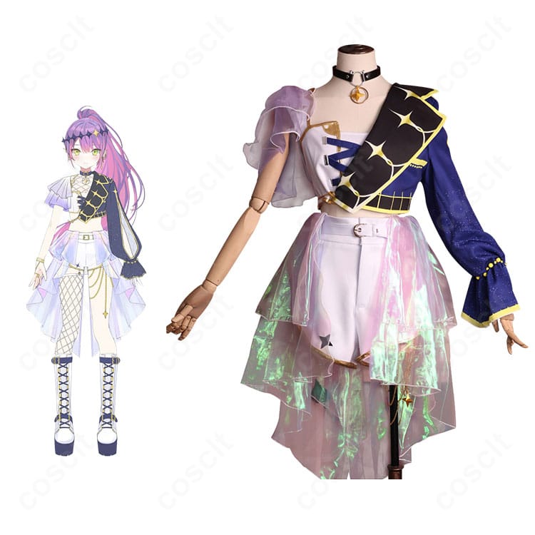 商品正面と常闇トワのビジュアルを並置した「Break your ×××」ステージ衣装の全体像｜ホロライブ コスプレ衣装