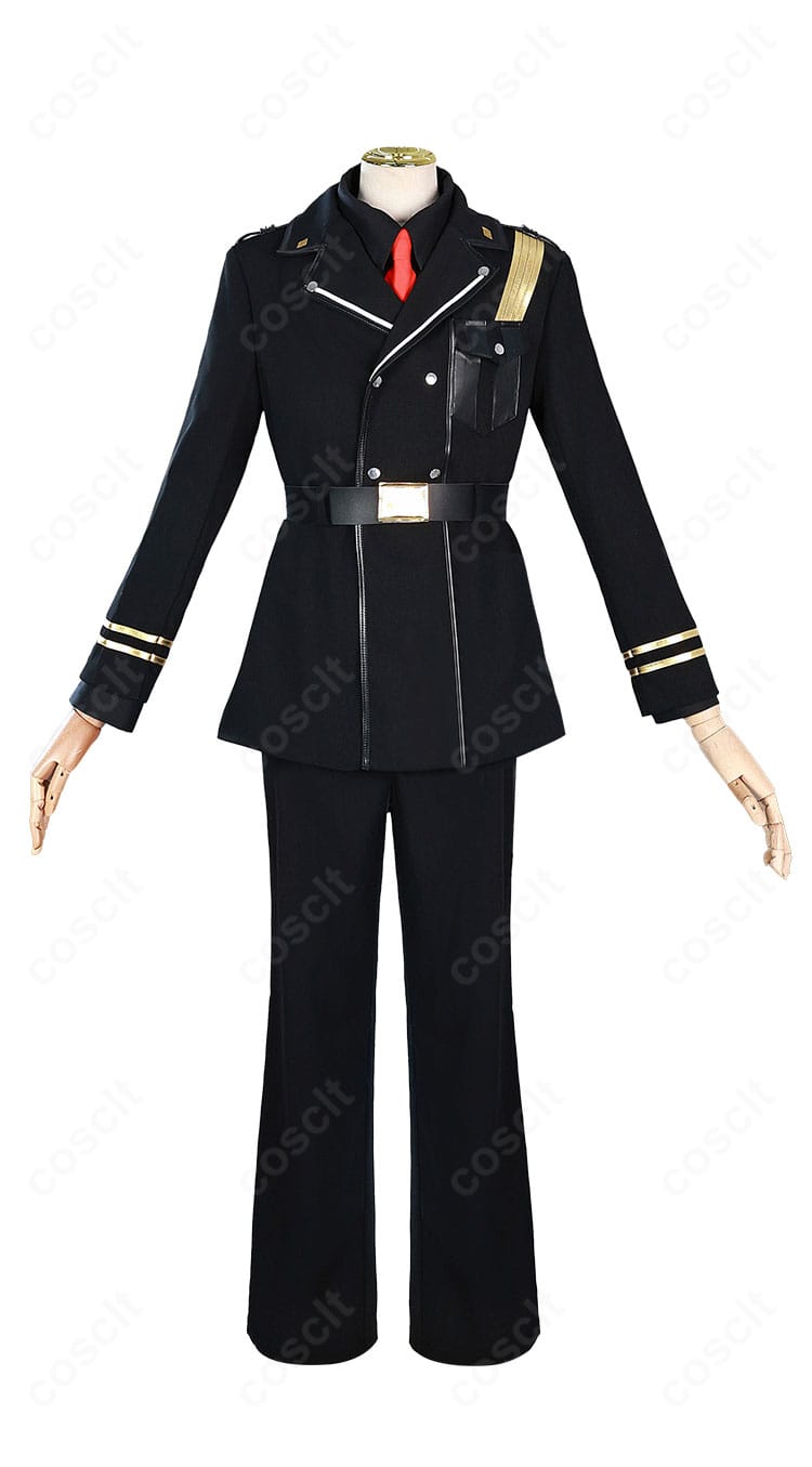 シンエイ・ノウゼン(アンダーテイカー)軍服コスの正面ディテール。襟元のラインや装飾の配置、ハリ感ある生地の質感が分かるクローズアップ。