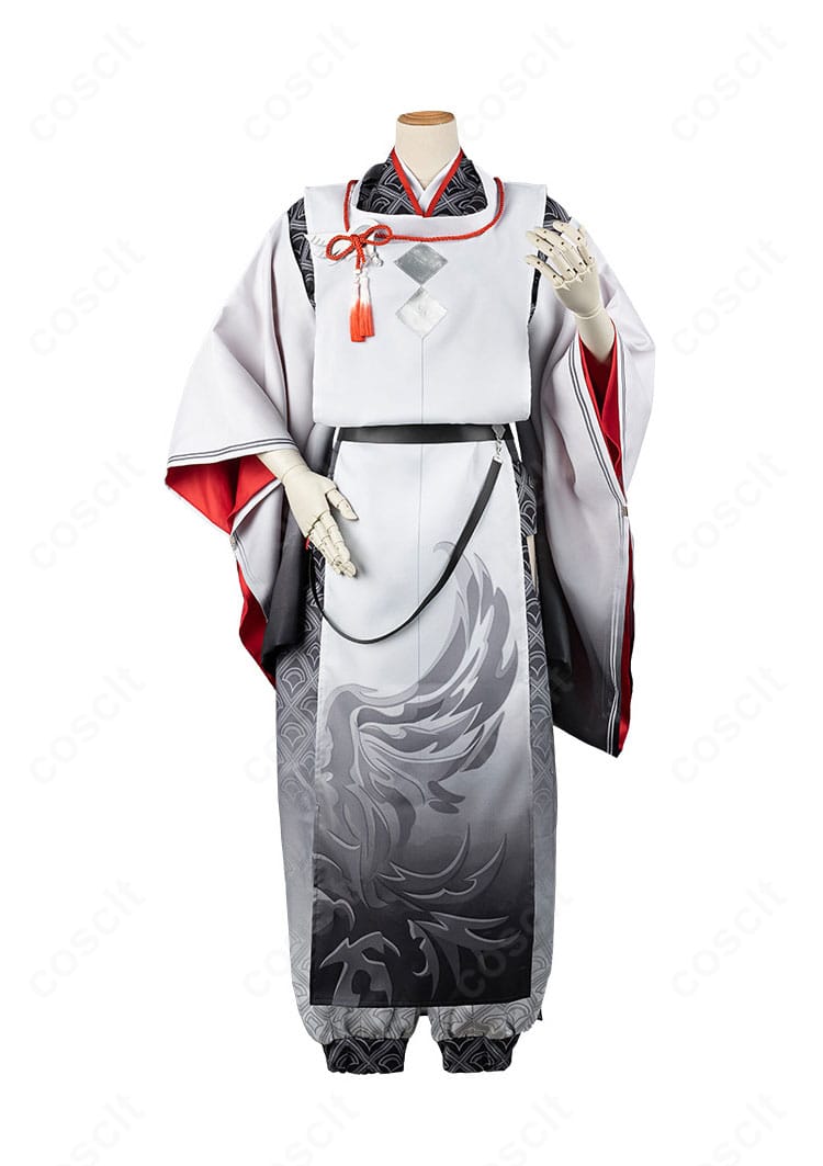 商品正面全景。にじさんじ ローレン・イロアスの和服衣装のシルエットと配色がはっきり分かる画像。