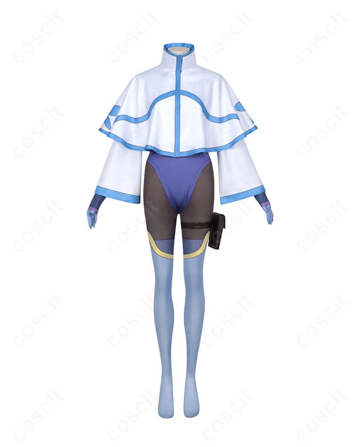 正面全体画像。キャットスーツとインナーの質感とシルエットがわかる和泉緋那コスプレ衣装。