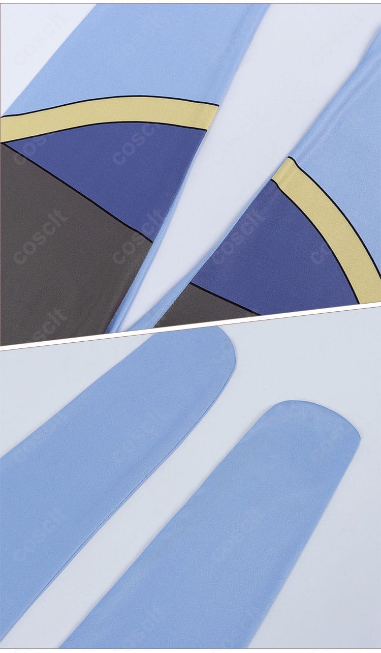 パンツ脚部装飾のクローズアップ。ライン配置と装飾の配置バランスがわかります。