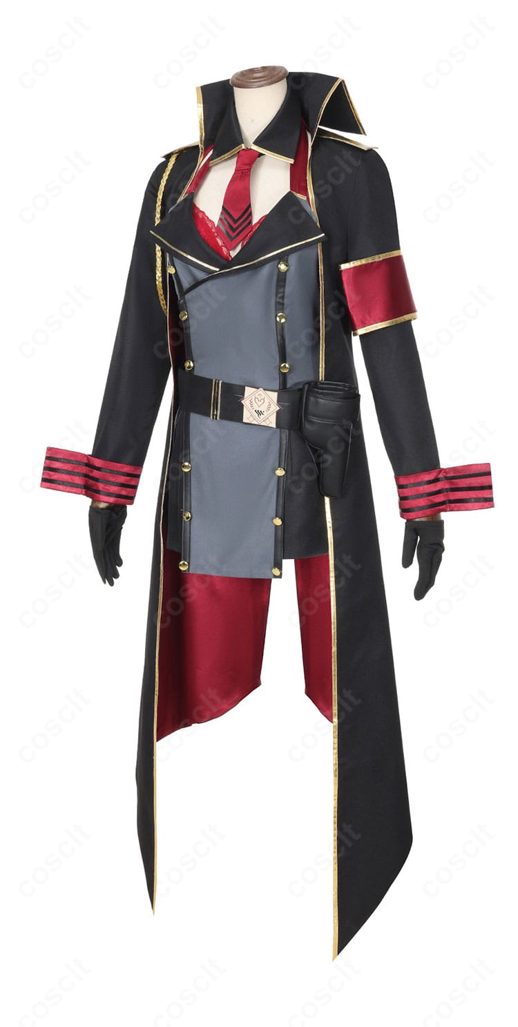 京極サツキ衣装の側面。コートラインと袖装飾、スカートの落ち感が分かる角度