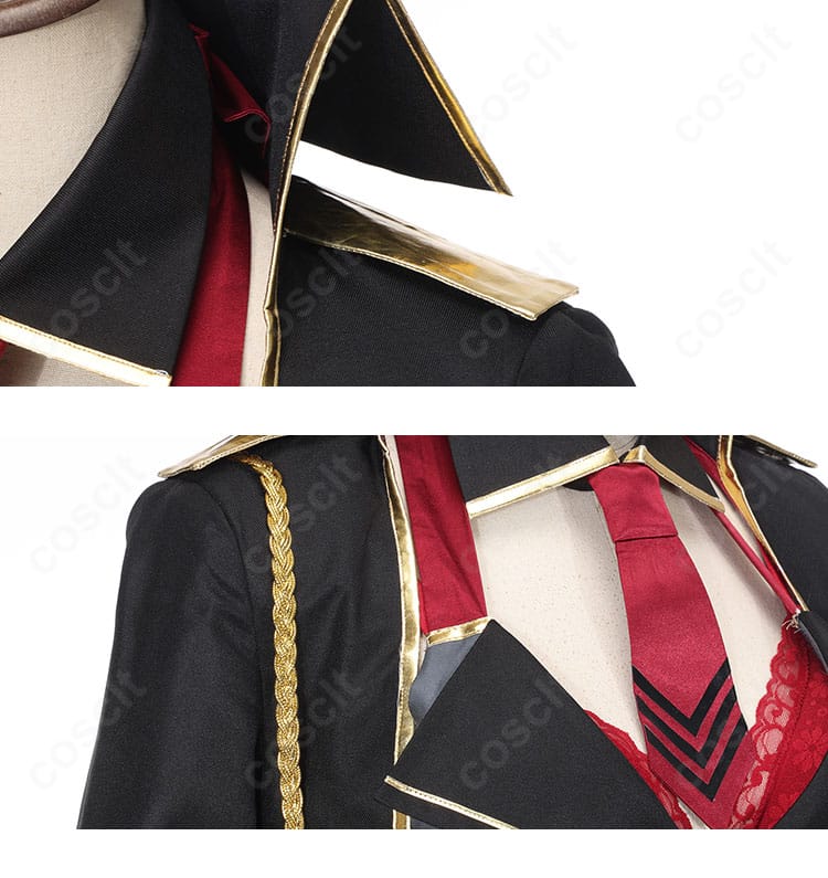 京極サツキ衣装の肩・袖周り。エポーレット風ディテールと縫製ラインの特徴