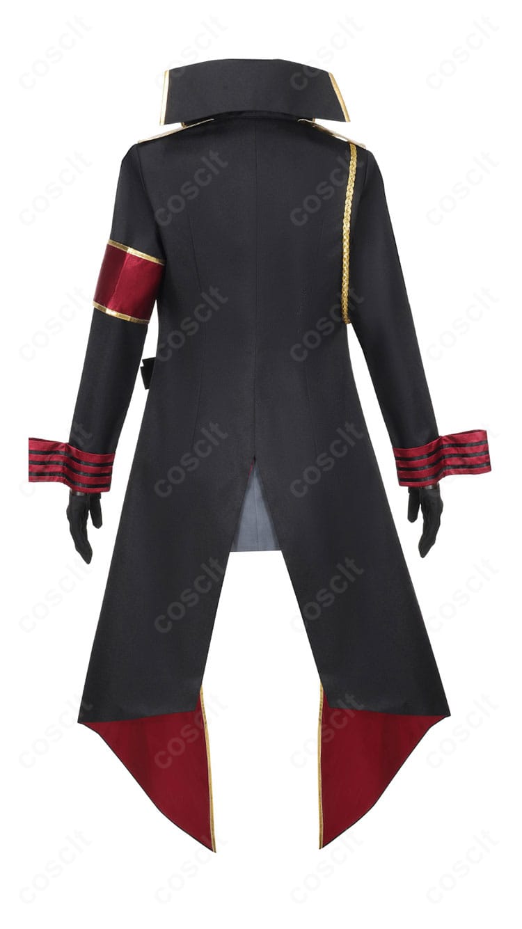 京極サツキ コスプレ衣装の背面。背中の切り替えと裾デザイン、チェーン位置のディテール