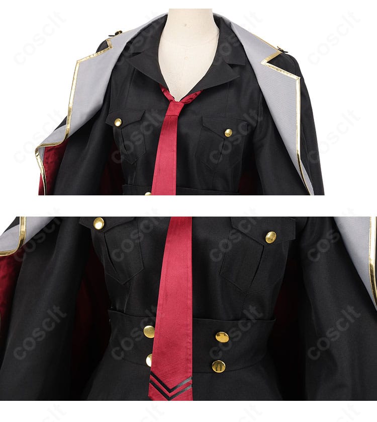 元宮チアキ コスプレ衣装のネクタイ装飾アップ。色味と幅、結びのバランスを再現したポイントショット。