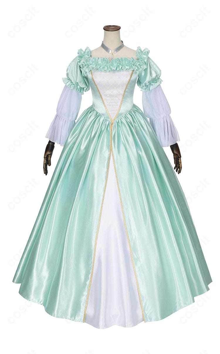 ロクサーヌのシラノ・ド・ベルジュラック衣装 正面。ワンピースの造形と質感が鮮明に見える