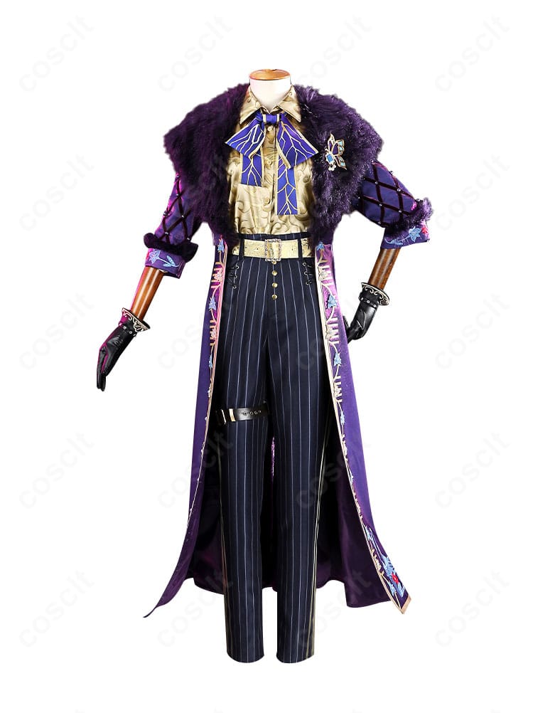 第五人格 空軍(マーサ)菖蒲コスプレ衣装の正面全体。コートのラインと装飾が分かる商品画像。