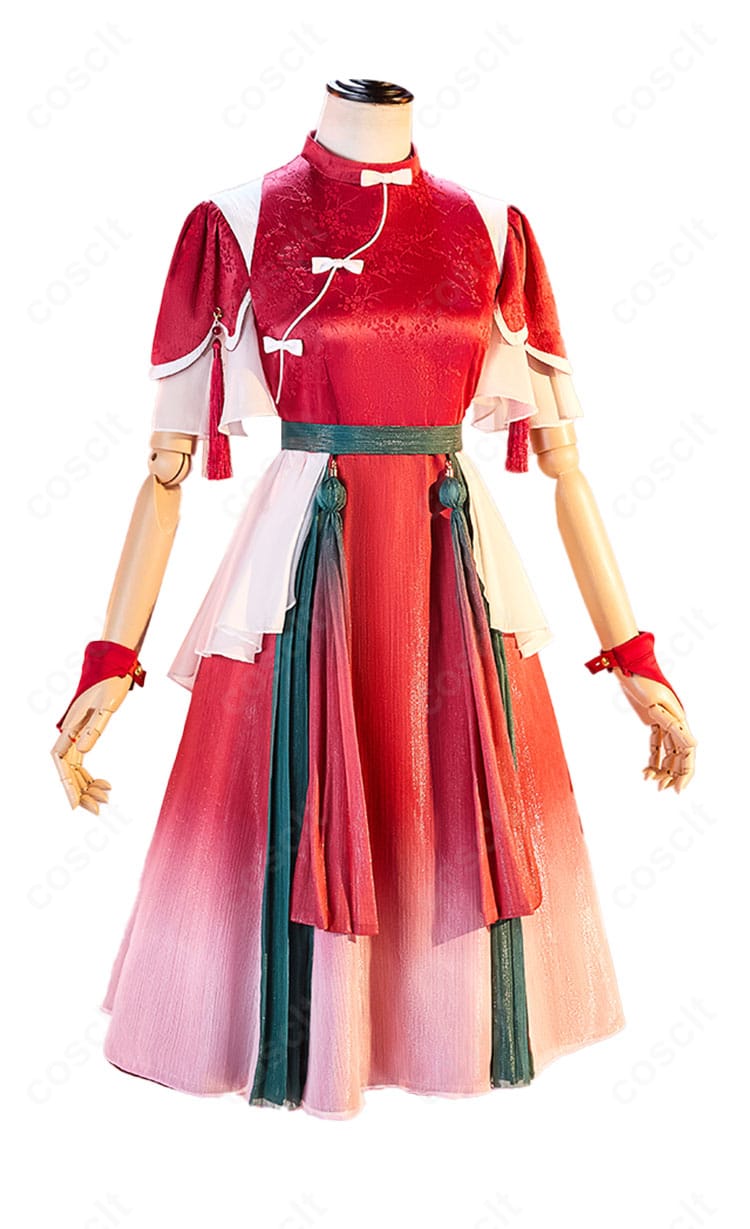 唐可可『星屑クルージング～上海ver～』コスプレ 側面画像。腰飾りと足飾りのバランスが分かる角度。