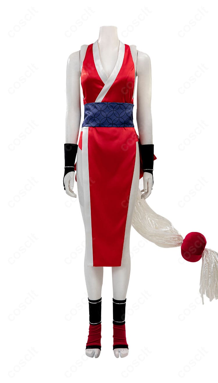 不知火舞 コスプレ衣装の装飾ディテール。刺繍とアクセサリーの質感がわかる近接カット。