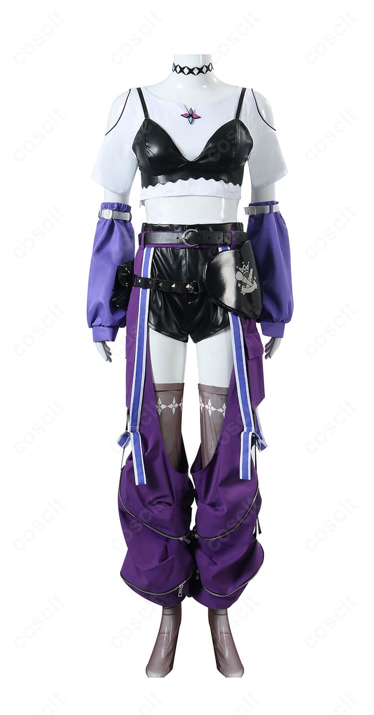 ホロライブ 綺々羅々ヴィヴィのコスプレ衣装・正面スタイル。配色と装飾の再現度を示す画像