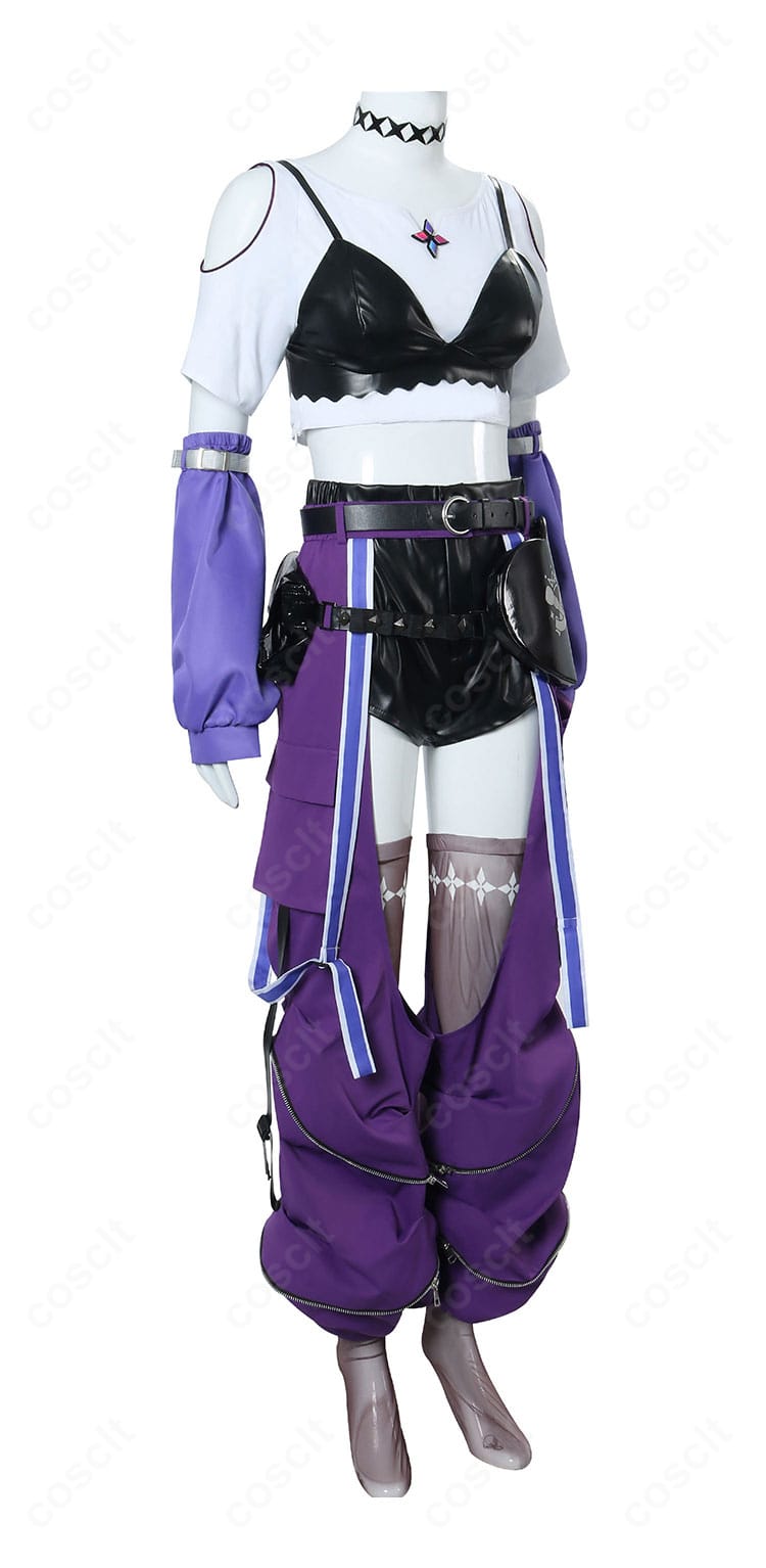 ホロライブ 綺々羅々ヴィヴィのコスプレ衣装・側面。ビスチェとボトムのラインが分かる角度