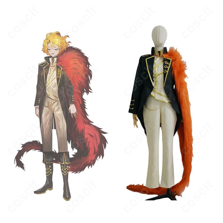 キャラクター画像と並んだ正面全体図。Limbus Company サンチョの制服テイストを再現したコスプレ衣装の雰囲気が分かる1枚