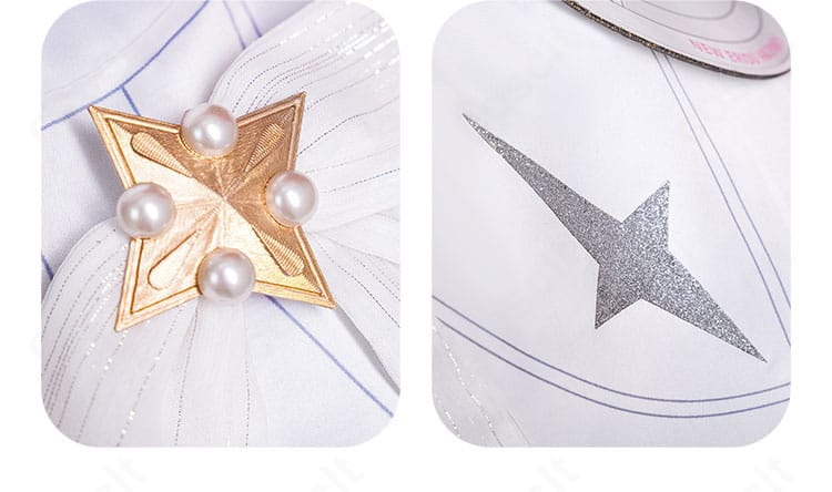 スカート装飾のクローズアップ。切り替えとトリムのコントラスト、素材の厚みが伝わる一枚。